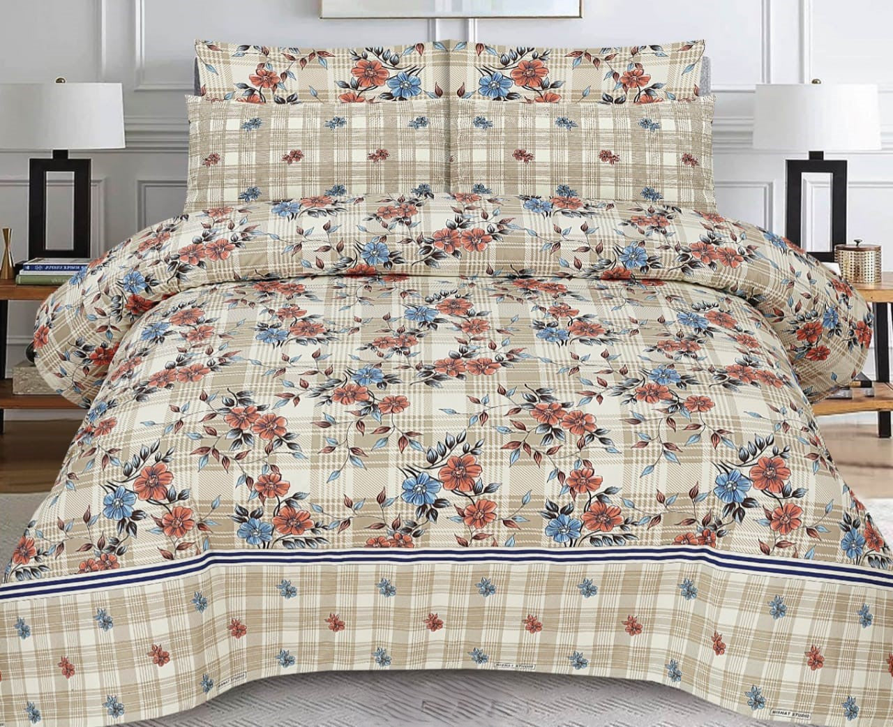 PASTEL BLOOM PREMIUM COMFORTER SET 6 PCS