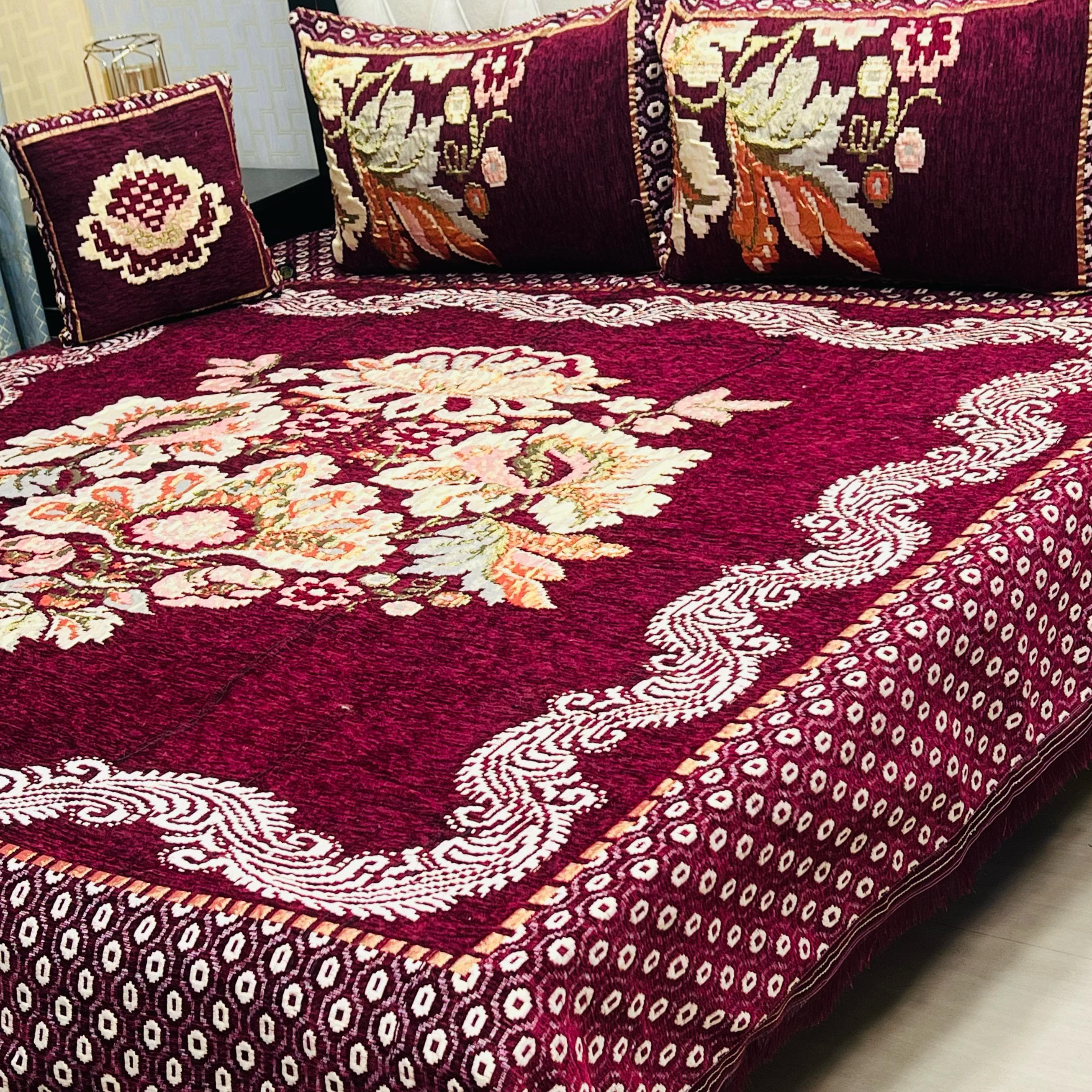 VELVET JACQUARD BEDSHEET 4 PCS