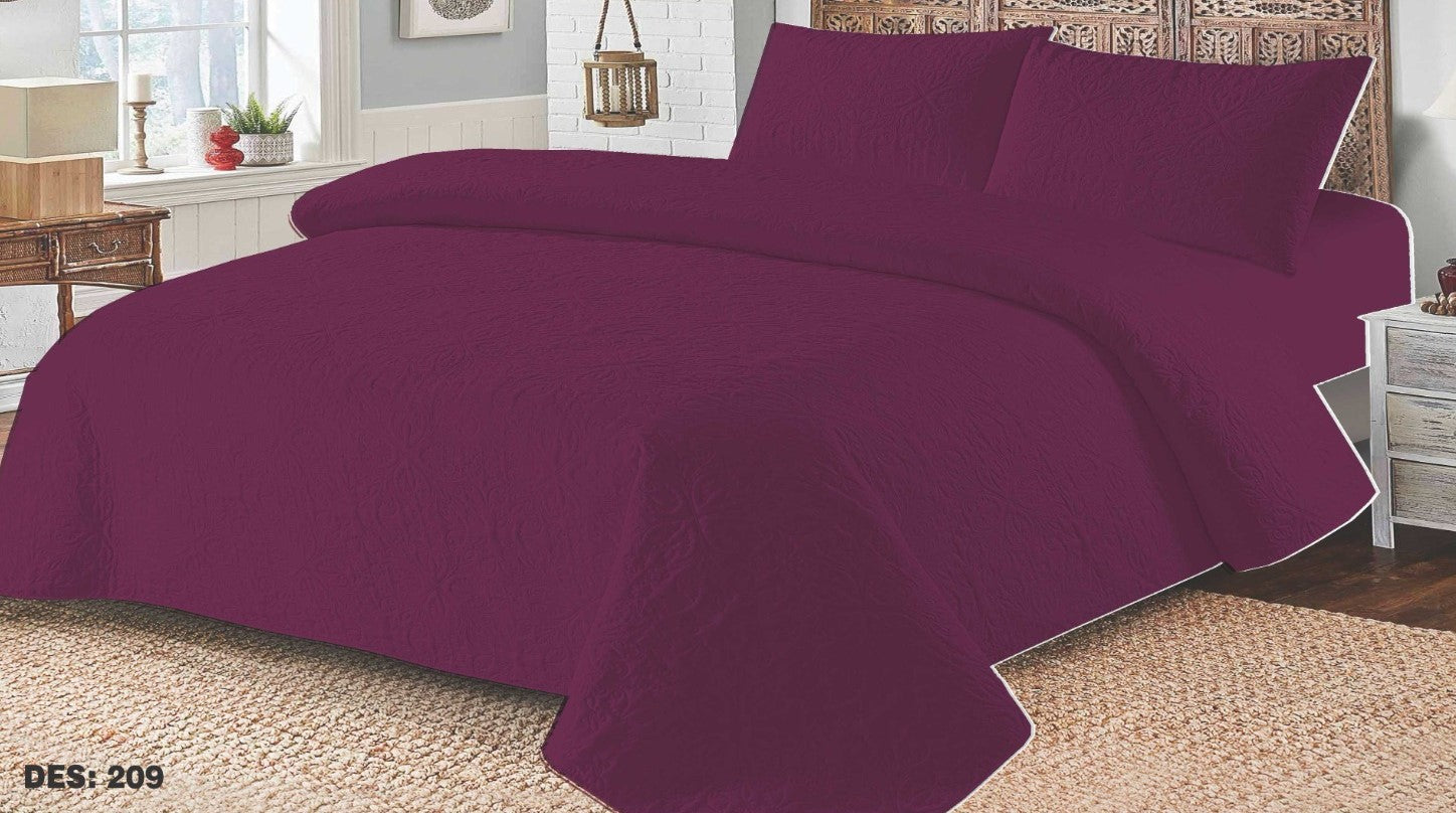 PLUM BLOSSOM BED SPREAD 3 PCS