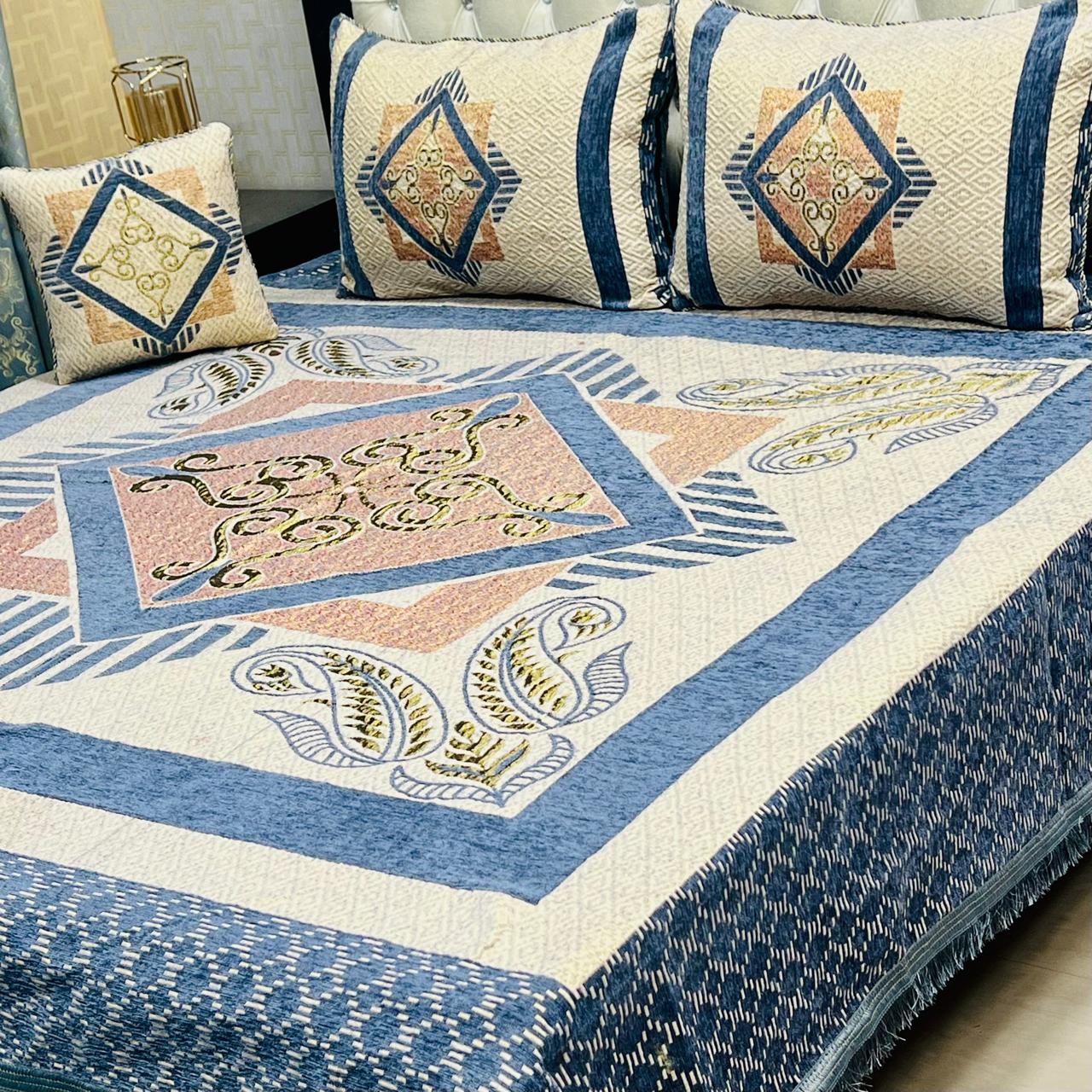 VELVET JACQUARD BEDSHEET 4 PCS