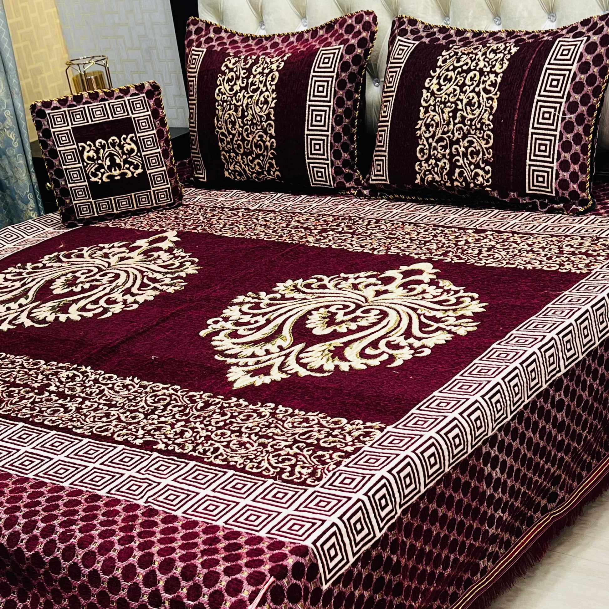 VELVET JACQUARD BEDSHEET 4 PCS