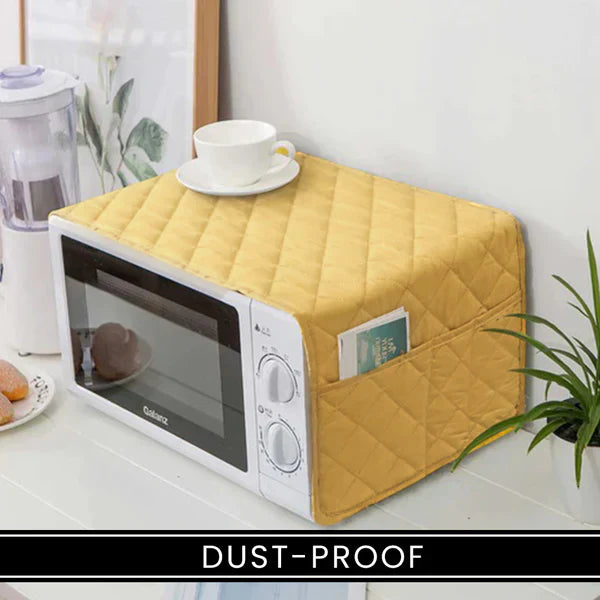 mustard Waterproof Quilted Microwave Oven Cover with Side Pockets Regular