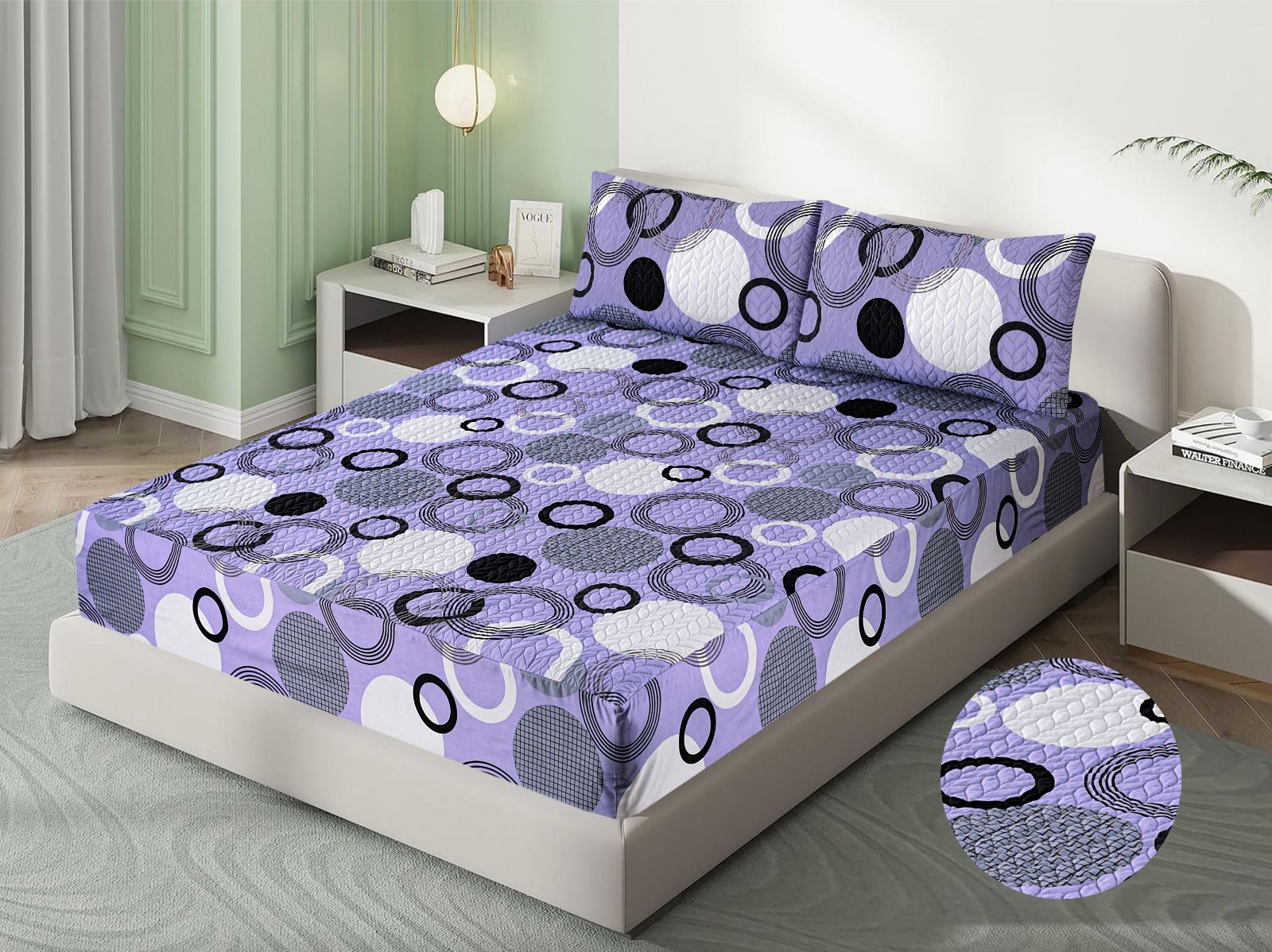PRINTED WATERPROOF MATTRESS COVER WITH PILLOW