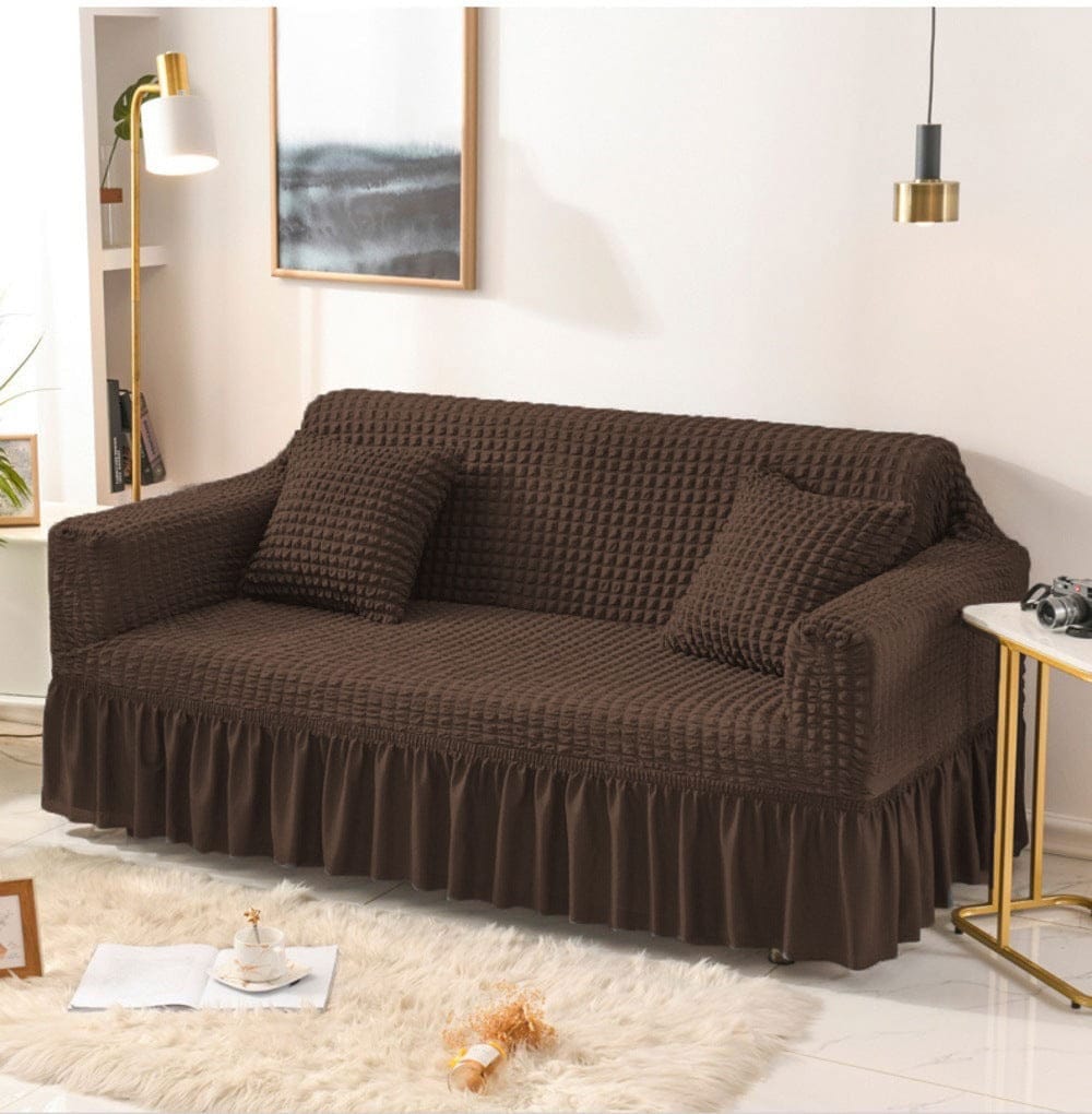 Brown fitted bubble sofa cover Regular