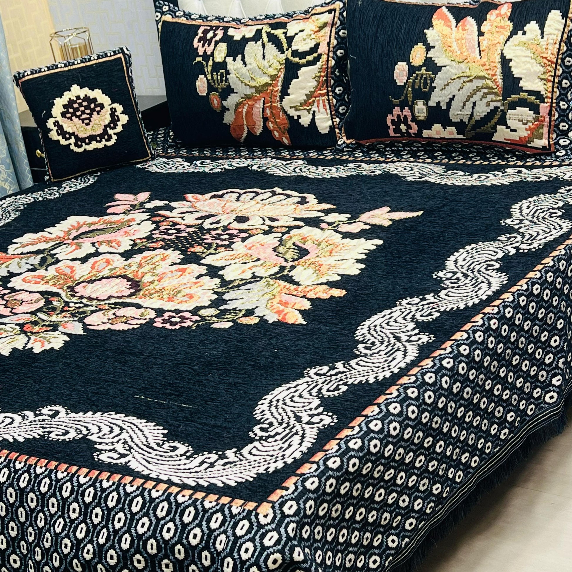 VELVET JACQUARD BEDSHEET 4 PCS