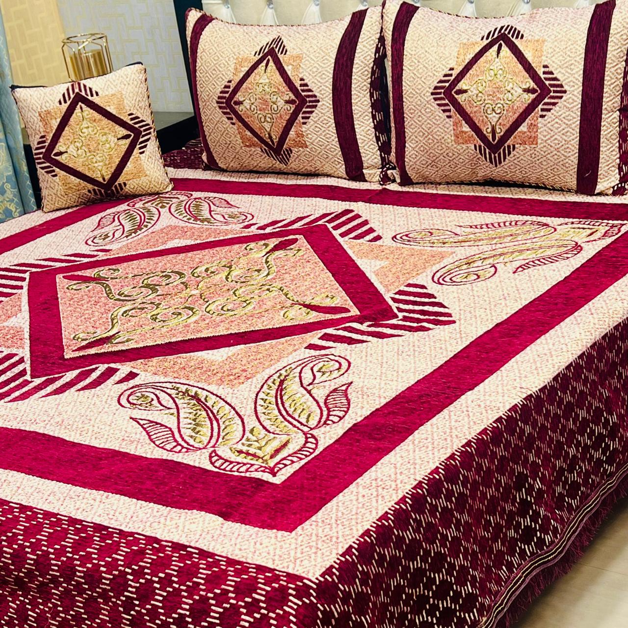 VELVET JACQUARD BEDSHEET 4 PCS