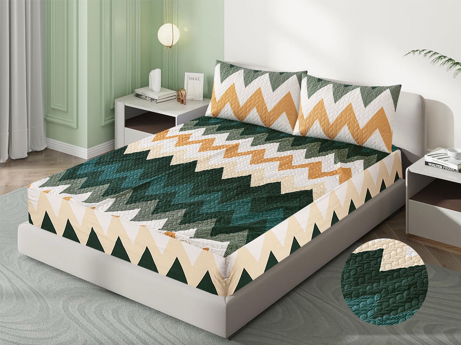 PRINTED WATERPROOF MATTRESS COVER WITH PILLOW