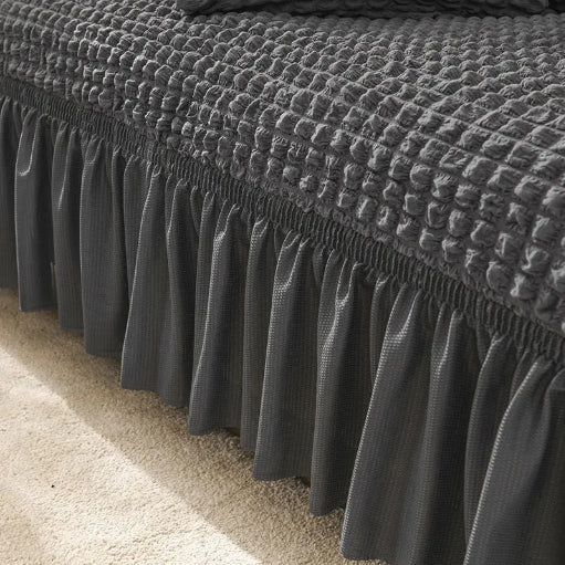 GREY GREEN FITTED BUBBLE SOFA COVER