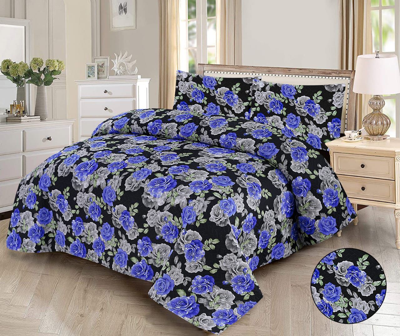 SAPPHIRE NOIR BEDSPREAD 3 PCS