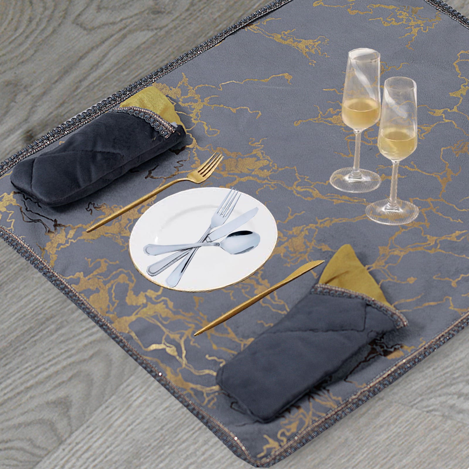 GREY TABLE MATS