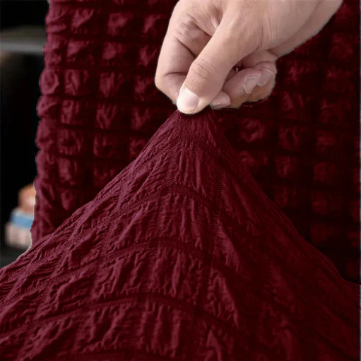 MAROON FITTED BUBBLE SOFA COVER