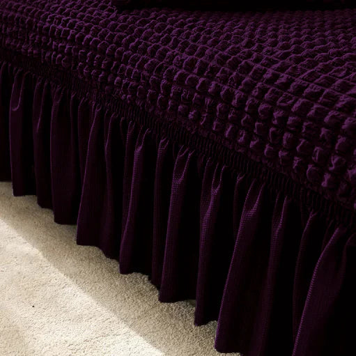 Purple fitted bubble sofa cover Regular