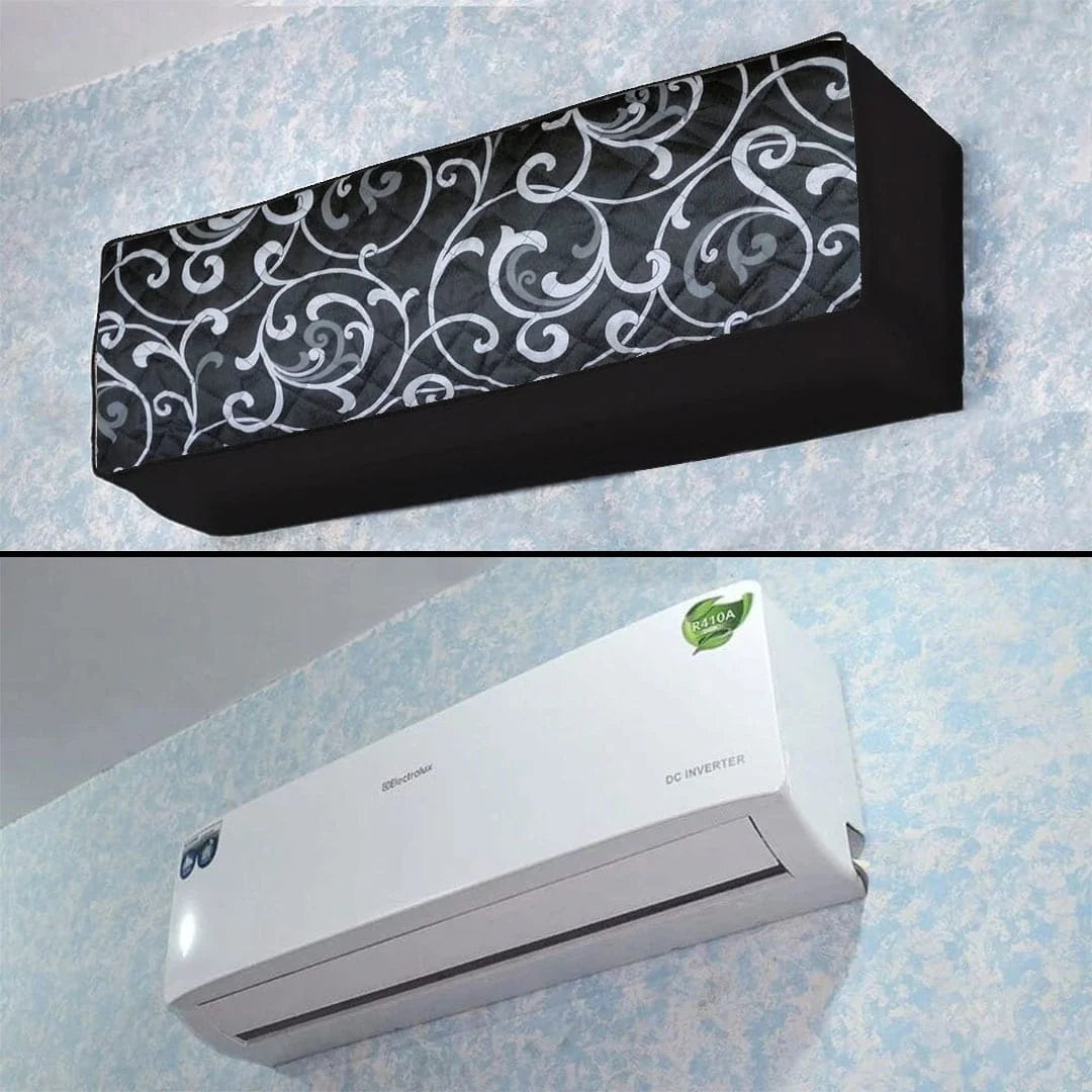 BLACK PRINTED QUILTED AC COVER