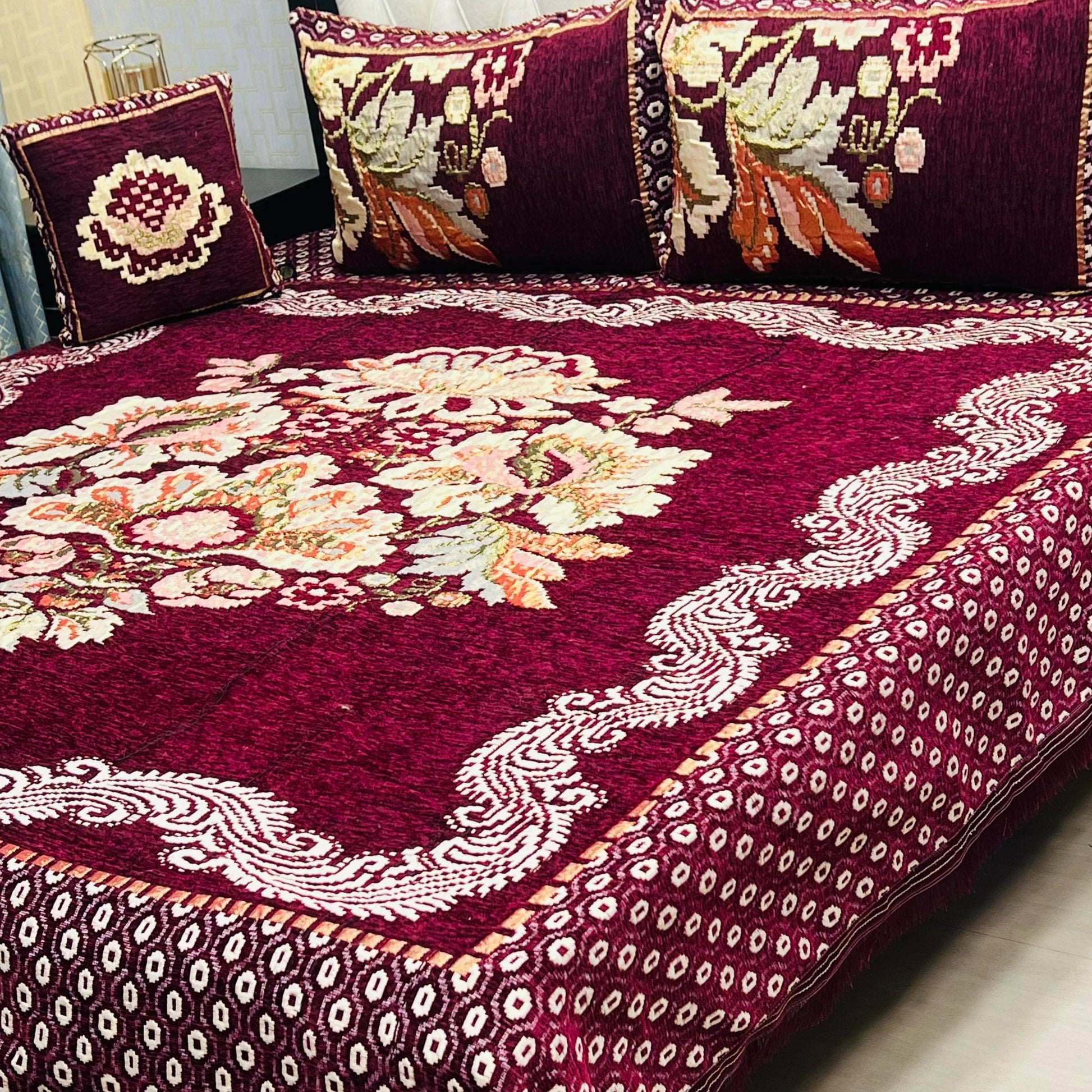 VELVET JACQUARD BEDSHEET 4 PCS