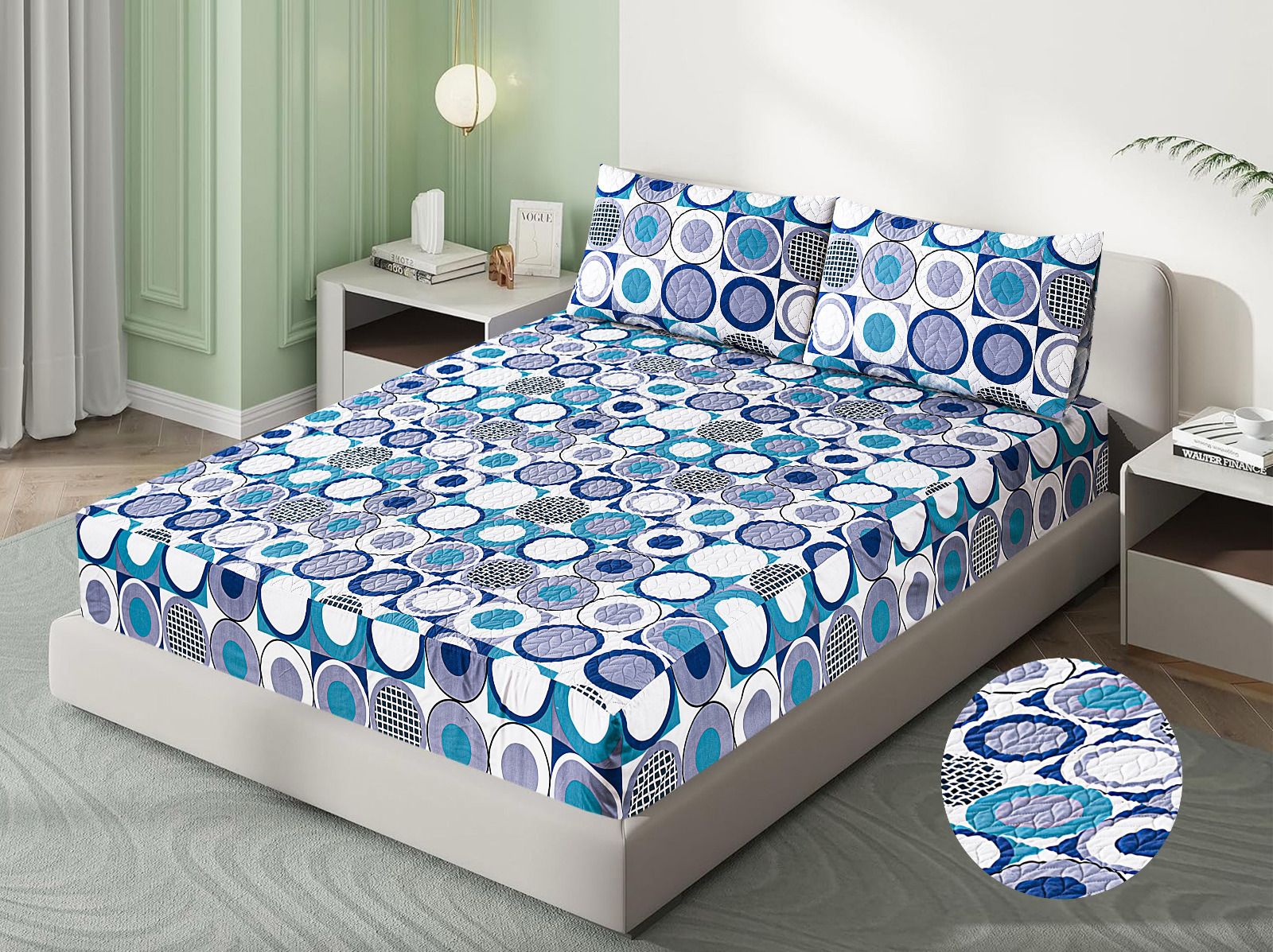 PRINTED WATERPROOF MATTRESS COVER WITH PILLOW