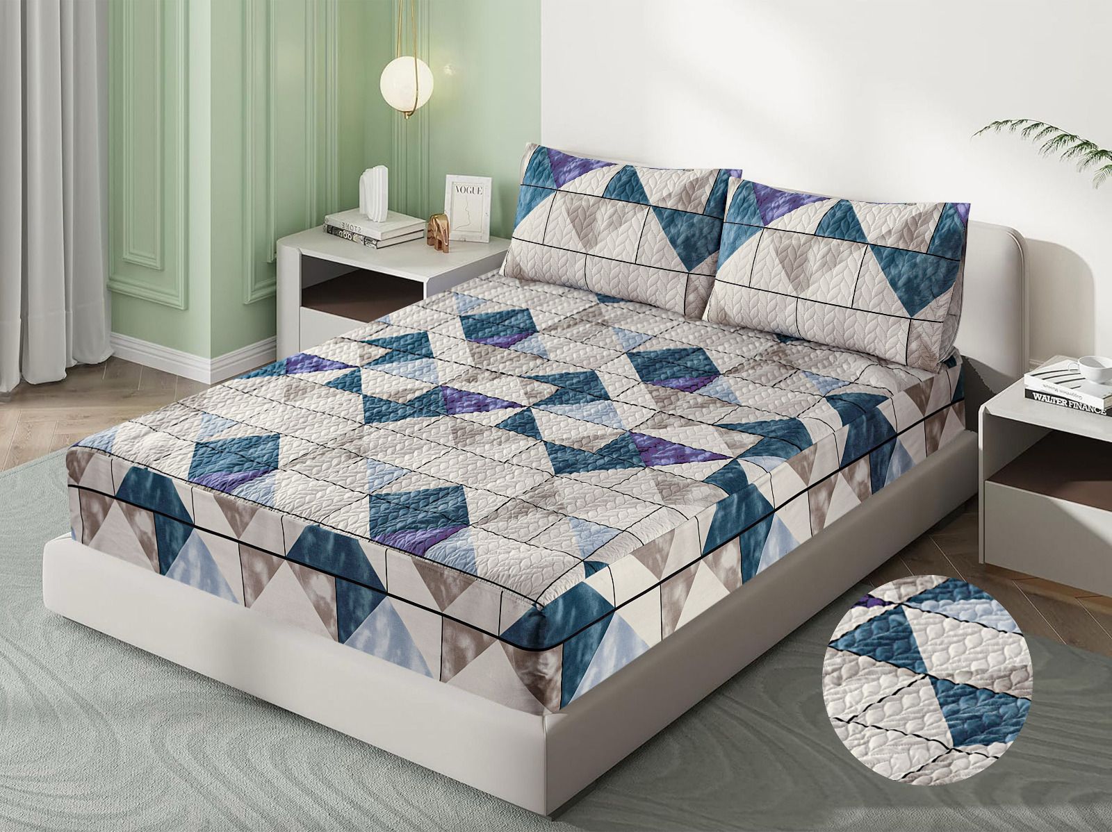 PRINTED WATERPROOF MATTRESS COVER WITH PILLOW
