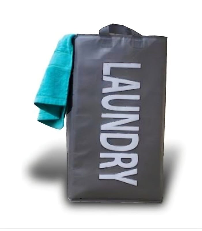 GREY LAUNDRY BASKET