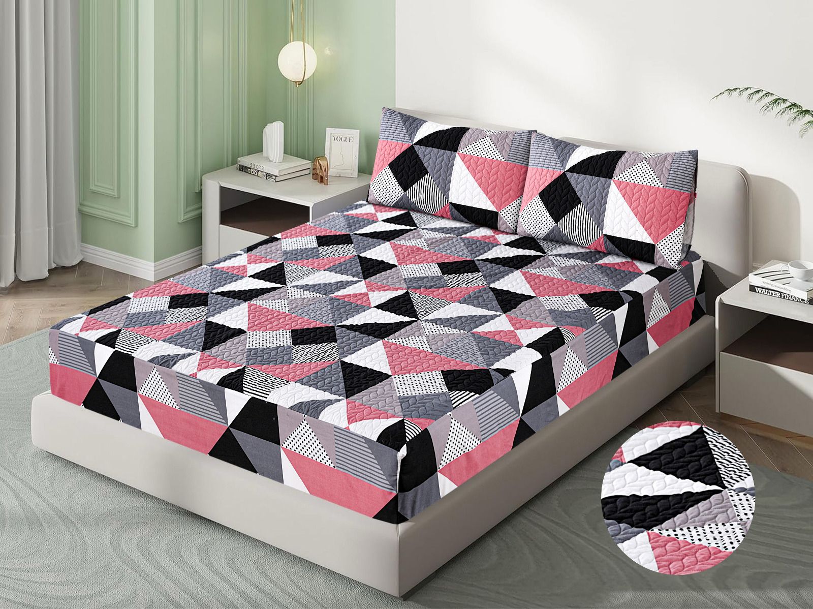 PRINTED WATERPROOF MATTRESS COVER WITH PILLOW